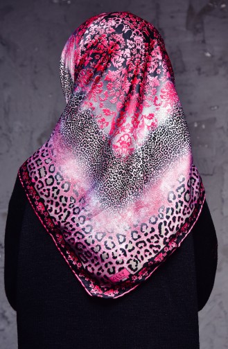 Leopard Printed Rayon Scarf 70085-02 Pink 70085-02