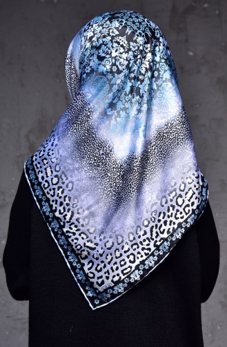 Leopard Printed Rayon Scarf 70085-07 Baby Blue 70085-07