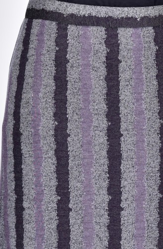 Large Size Striped Bell Skirt 1040-05 Purple 1040-05