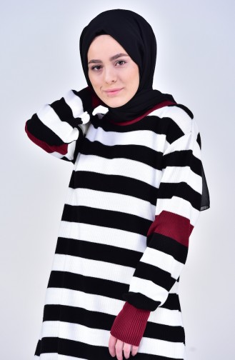 Knitwear Striped Sweater 4102-01 Black White 4102-01