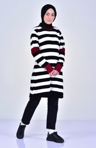 Knitwear Striped Sweater 4102-01 Black White 4102-01