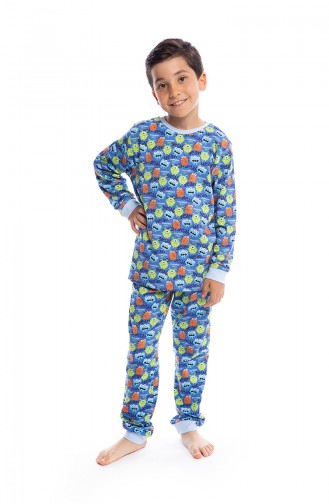 Erkek Çocuk Pijama Takımı B1811 Mavi