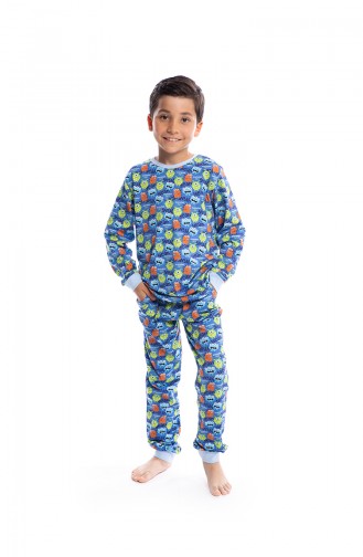 Erkek Çocuk Pijama Takımı B1811 Mavi 1811