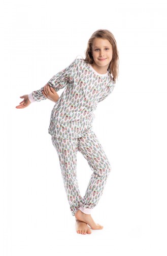 Patterned Girls´ Pajamas Set G1812 Pink 1812