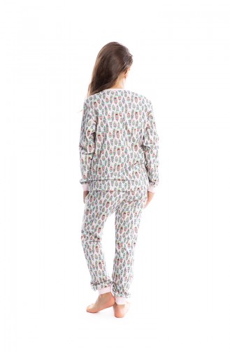 Desenli Kız Çocuk Pijama Takımı G1812 Pembe