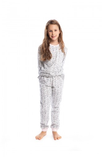 Ensemble Pyjama Fille Enfant G1815 Ecru 1815