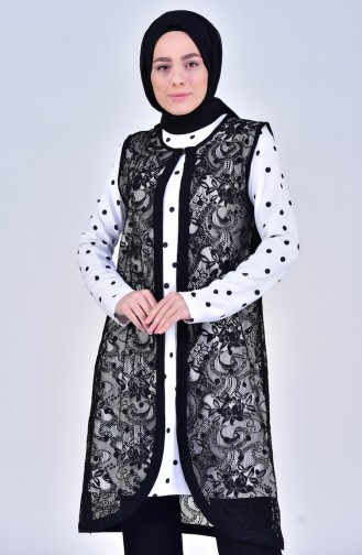 Tunic Vest Double Suit 3205A-01 Black White 3205A-01