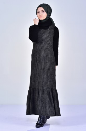فستان بتصميم دون اكمام 7100-01 لون اخضر كاكي 7100-01