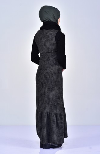 فستان بتصميم دون اكمام 7100-01 لون اخضر كاكي 7100-01
