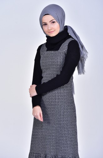 Grau Hijab Kleider 7100-03