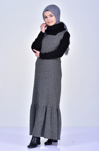 Kışlık Jile Elbise 7100-03 Gri