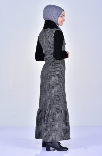 Kışlık Jile Elbise 7100-03 Gri