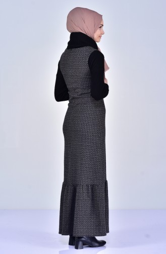 فستان بتصميم دون اكمام 7100-05 لون بُني مائل للاكمام 7100-05
