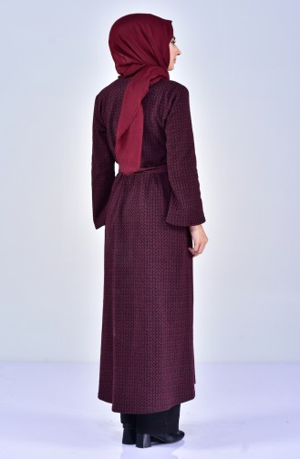 Abaya D`hiver a Fermeture 7087-06 Bordeaux 7087-06