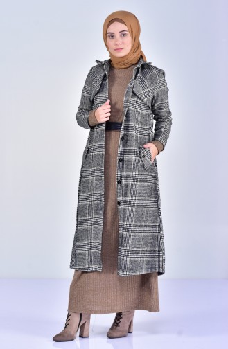 معطف طويل كاكي 1260-02