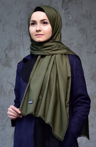 Plain Cotton Shawl 99220-01 Khaki 99220-01