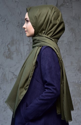 Plain Cotton Shawl 99220-01 Khaki 99220-01