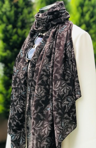 Patterned Crepe Shawl 60374-01 Brown 60374-01