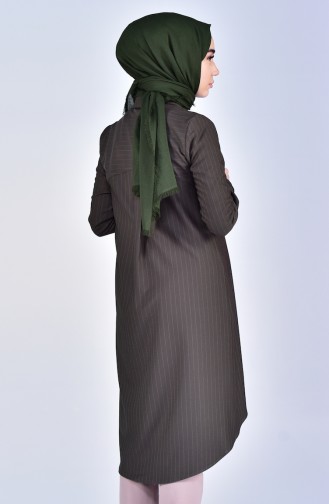 Düğmeli Asimetrik Tunik 5000-01 Haki 5000-01