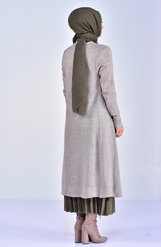 Pullu Hırka 7695-01 Vizon