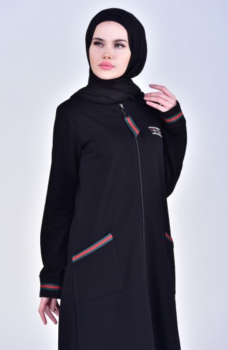 Sport Abaya mit Tasche 99169-02 Schwarz 99169-02