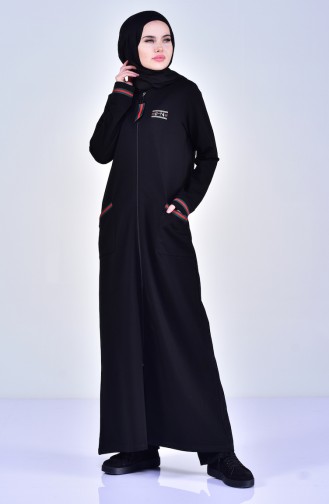 Sport Abaya mit Tasche 99169-02 Schwarz 99169-02