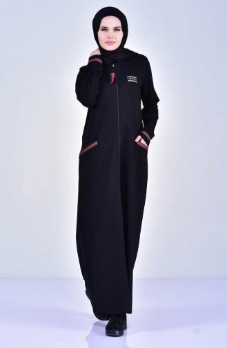 Sport Abaya mit Tasche 99169-02 Schwarz 99169-02