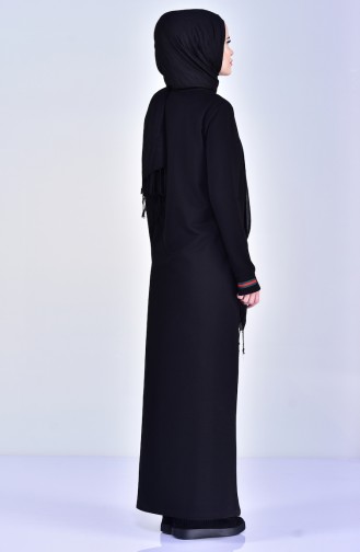 Abaya Sport avec Poches 99169-02 Noir 99169-02