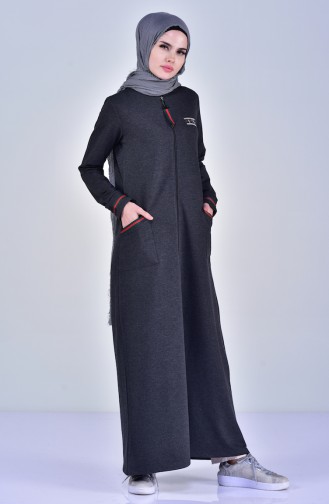 Sport Abaya mit Tasche 99169-05 Rauchgrau 99169-05