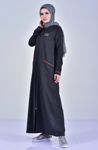 Abaya Sport avec Poches 99169-05 Fumé 99169-05