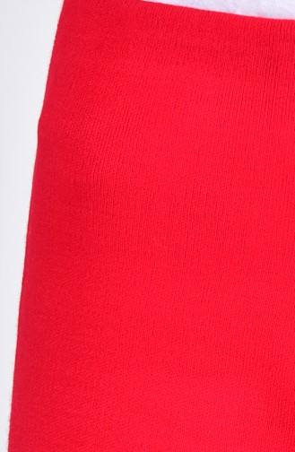 Triko Bol Paça Pantolon 9005-09 Kırmızı