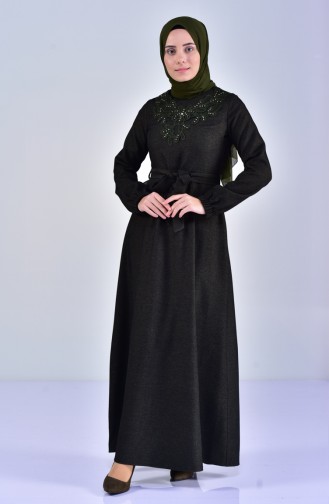 Kleid mit Spitze und Band 5007-01 Dunkel grün 5007-01