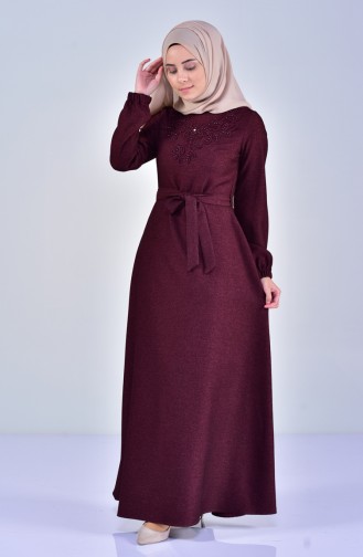 Plum Hijab Dress 5007-03