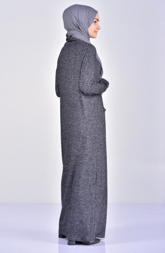 Trikot Kleid mit Taschen 9075A-01 Anthrazit 9075A-01