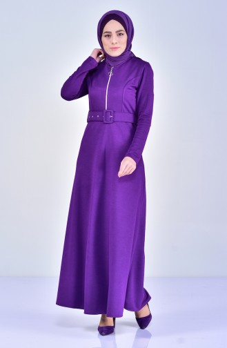 Belt Dress 7120-01 Purple 7120-01