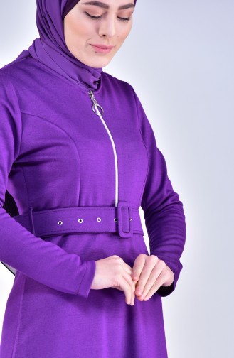 Belt Dress 7120-01 Purple 7120-01