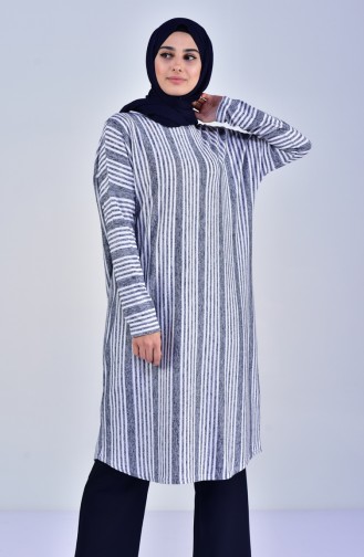 Tunique a Rayure 7287-01 Bleu Marine Ecru 7287-01