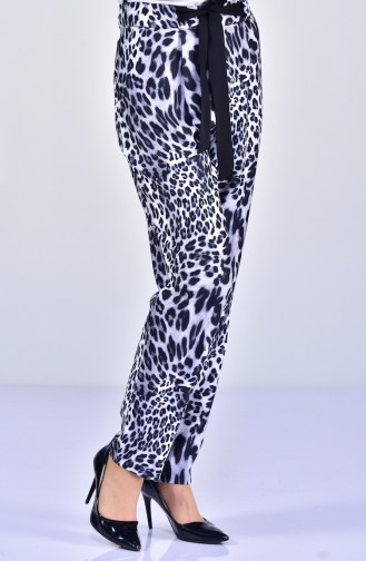 Leopard Patterned Pants 99183016-01 Black Gray 99183016-01