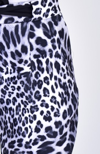 Leopard Patterned Pants 99183016-01 Black Gray 99183016-01