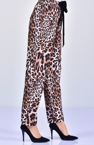 Leopard Patterned Pants 99183016-02 Black Camel 99183016-02