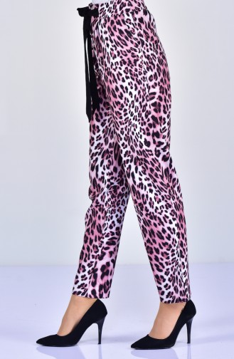 Leopard gemusterte Hose 99183016-03 Schwarz Rosa 99183016-03