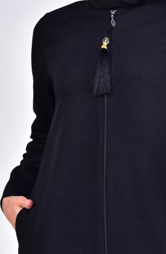 EFE Zippered Winter Abaya 1005-01 Black 1005-01