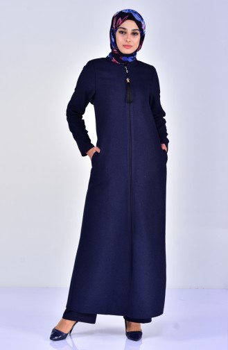 Abaya Hivernal a Fermeture 1005-02 Bleu Marine 1005-02