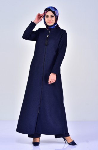 Abaya Hivernal a Fermeture 1005-02 Bleu Marine 1005-02