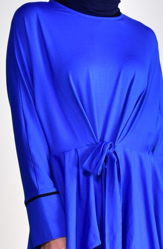 Pileli Uzun Tunik 1005-01 Saks