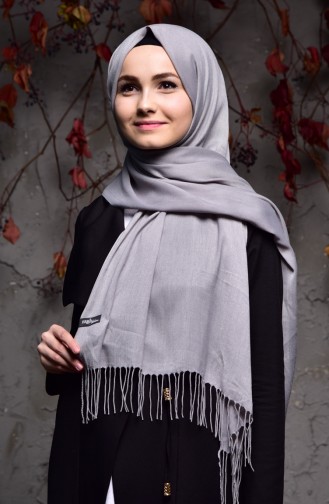 Plain Thin Pashmina Shawl 901405-09 Gray 901405-09