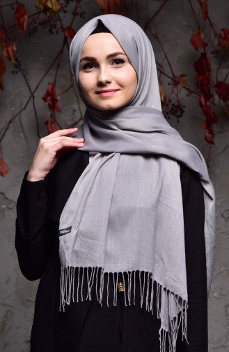 Plain Thin Pashmina Shawl 901405-09 Gray 901405-09