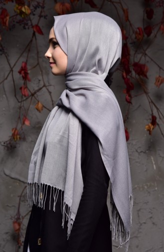 Plain Thin Pashmina Shawl 901405-09 Gray 901405-09