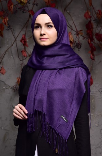 Plain Thin Pashmina Shawl 901405-12 Dark Purple 901405-12