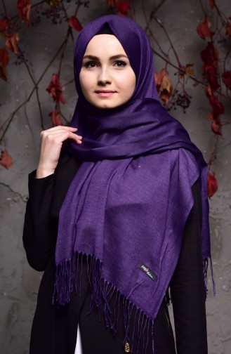 Plain Thin Pashmina Shawl 901405-12 Dark Purple 901405-12